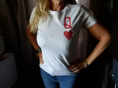 £6.50 • Buy QUEEN OF HEARTS  Various Colours T Shirt Novelty Funny Love Romantic Joke Gift 
