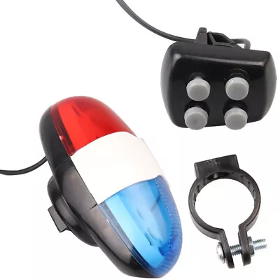 LED Bicycle Light Police Car Electric Siren Horn Bell Bike 4 Sounds Trumpet A • $6.99