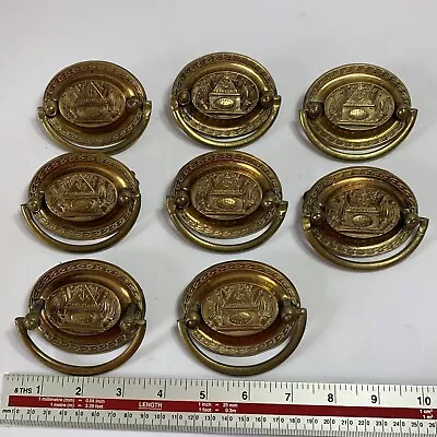 £199 • Buy Georgian Battle Of Trafalgar Lord Nelson 8 Brass Drawer Handles & Backplates