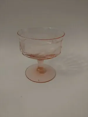 Vintage Pink Depression Glass Stemware Dessert Cups Set Of 6 • $75