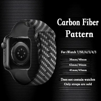 $8 • Buy Carbon Fiber Watch Band Strap For Apple Watch Series 5 6 7 8 Ultra 40 44 45 49mm