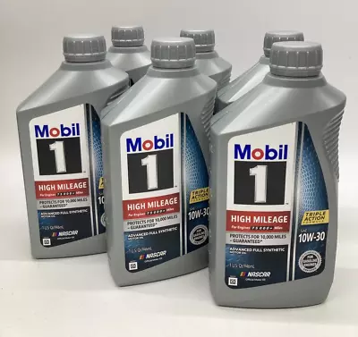 Mobil 1 High Mileage Full Synthetic Motor Oil 5W-30 6-Pack Of 1 Quarts • $49.99