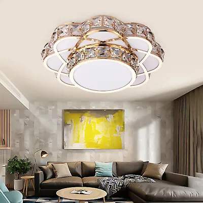 Modern LED Crystal Ceiling Light Chandelier Kitchen Bedroom Living Room Lamp NEW • £23.81