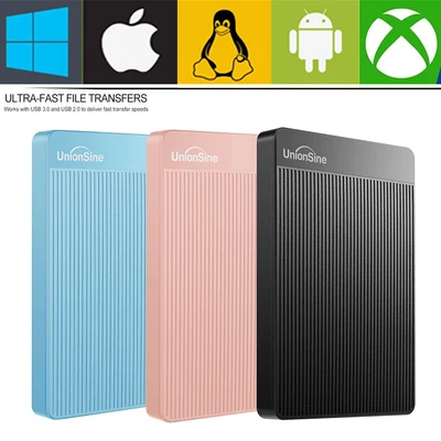 UNIONSINE EXTERNAL HARD DRIVE USB 3.0 PC MAC Xbox One PS4 320GB 500GB 750GB 1TB • £12.99