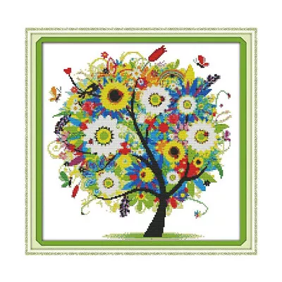  Family Tree Cross Kits Embroidery For Adults Homedecor House Decorations Rich • £10.29