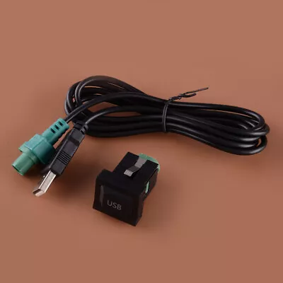 USB Switch Socket With Cable Set Fit For VW Jetta Golf Mk5 Mk6 Scirocco MK3 New • $13.05