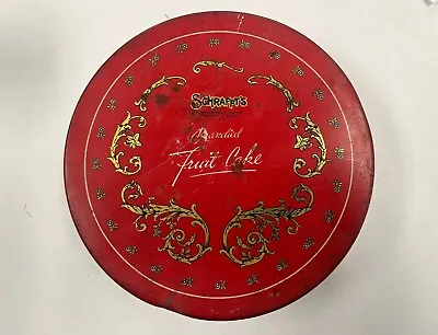 $7.99 • Buy Vintage Round Red Schrafft's Fruit Cake Tin Boston New York