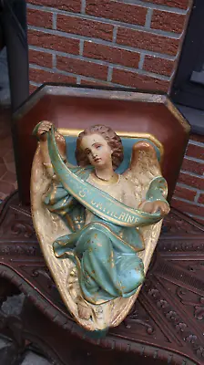 Antique XL Church Ceramic Saint Catherine Wall Console Rare Religious • $1750