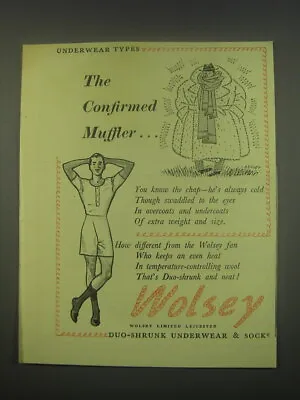 £16.50 • Buy 1949 Wolsey Duo-Shrunk Underwear & Socks Ad - The Confirmed Muffler