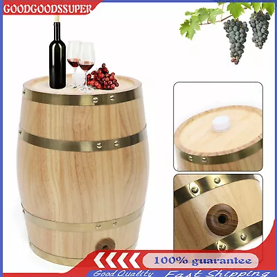 10L Oak Barrel Cask Wooden Storage Wine Brandy Whiskey Beer Dispenser Keg New • $57