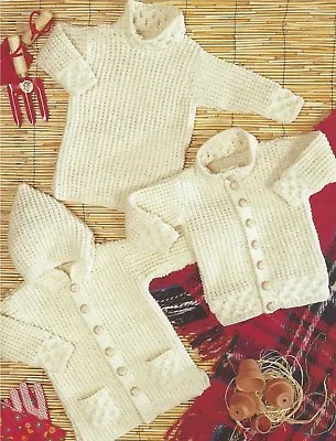£1.99 • Buy Duffle Coat, Jacket, Sweater Baby, Boys & Girls Knitting Pattern Aran 20-30 1083