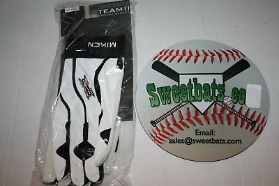 Miken Batting Gloves White Black Adult XXL Batting Gloves Baseball Softball New  • $29.99