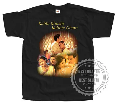 Kabhi Khushi Kabhie Gham T SHIRT V1 Bollywood Hindi Black All Sizes S To 5XL • $20