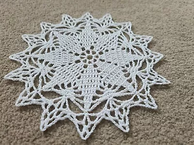 Handmade Crochet Doily/coaster 7'' In White Colour. Brand New From 100% Cotton • £4