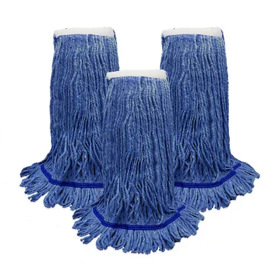 3 Piece Commercial Cotton Mop Heads Replacement Heavy Duty Spin Dust Mop Refill. • $27.60