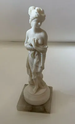 Vintage Woman Goddess Stone Marble Sculpture Figure Signed Italy-Statue 6.5” • $46.79