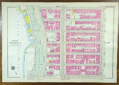 £133.69 • Buy 1916 HAMILTON HEIGHTS MANHATTAN NEW YORK CITY Street Map RIVERSIDE -  BROADWAY
