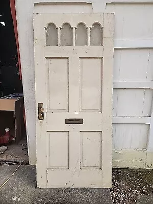 GREAT Heavy Antique 4 Four Glass Pane Entry Door 80 X 36 Inches 4 Four Panel  • $975