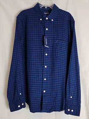 Nautica Shirt Men's Collared Long Sleeve Flannel Button Down Size Large NWT  • $22.50