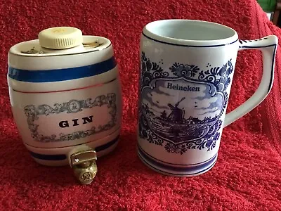 Wade Gin Decanter And Delft Blue Heineken Tankard  • £15