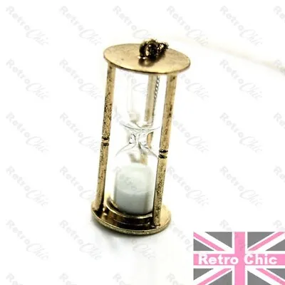 BIG HOURGLASS Pendant RETRO Vintage HOUR GLASS Sands Of Time LONG CHAIN NECKLACE • $7.39