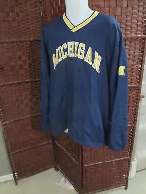 Vintage 90s Michigan Wolverines Pullover Windbreaker Jacket Reversible XXL • $14.52