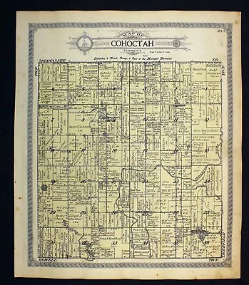 1915 Plat Map Cohoctah Township Livingston County Michigan • $22.50