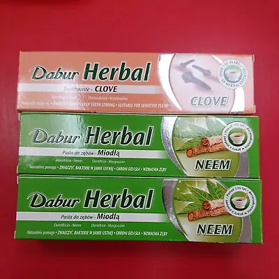 £11.95 • Buy Dabur Herbal Toothpaste - Neem Or Clove Or Mix - 100 Ml - Pack Of 3