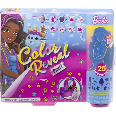 Barbie Colour Reveal Peel Unicorn Fashion Reveal Doll New Kids Surprise Mattel • £19.99