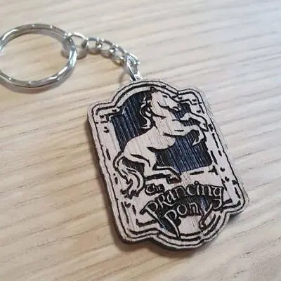 Lasercut Wooden Keyring Keychain. Lord Of The Rings LOTR Prancing Pony • £5.75