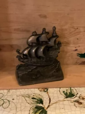 1928 Pirates Galleon Ship Book End Made Of Cast Iron Great Display 5” • $21.24