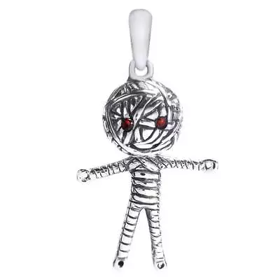 Red Ruby Voodoo Doll Mummy Pendant 14K White Gold Plated 925 Sterling Silver • $106.54