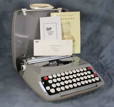 Smith Corona SCM Corsair Portable Typewriter In Fitted Case With Manual Etc • £29.99