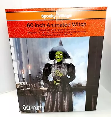 Animated Talking Witch SPOOKY VILLAGE  60 Inch W/ LED Eyes - Head & Mouth Move B • $94.99