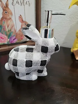 Croscill Easter Buffalo Check Bunny Rabbit Bathroom Soap Lotion Dispenser Black • $23.99