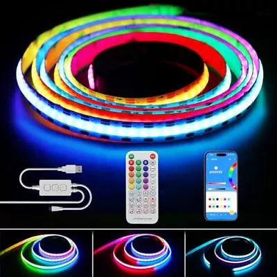 Rgb Smart Ic Cob Led Strip Light Addressable5v Usb Ullisted Color Chasing Strip  • $28.14