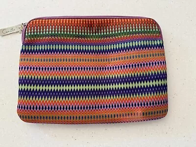 Camilla Clutch Pouch Cosmetic Bag Colourful Stripes Zip Close • $20