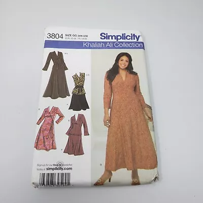 Simplicity Sewing Pattern Maxi Wrap Dress Top Skirt 3804 Womens 26W-32W Plus • $16.39