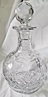 Lead Crystal Cut Glass Whisky/ Spirit Decanter Vintage Heavy New No Box Stunning • £22