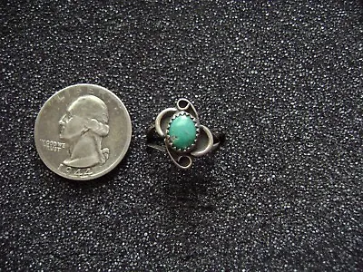 Vintage Southwestern Sterling Silver Turquoise Ring Size 7 • $30