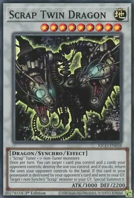 Yugioh! Scrap Twin Dragon - KICO-EN038 - Super Rare - 1st Edition Near Mint Eng • $0.99