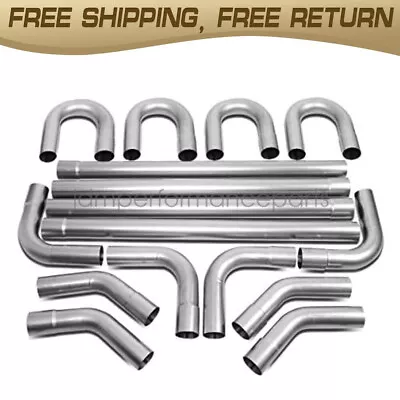 DIY Custom 4X Straight& 45 90 Degree & U-Bend 16 Pcs 2.5 OD Exhaust Piping Kit • $135.99