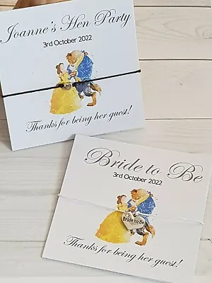 £1 • Buy 🖤Disney Beauty & The Beast Inspired Hen Party -Favour -Gifts- Wish Bracelet 🖤