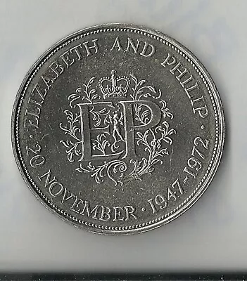£3.45 • Buy 1972 QE2 25th Wedding Crown Coin - Mint Condition - Free UK P&P