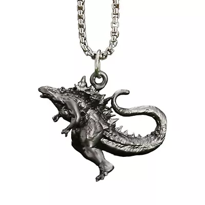 Kaiju GODZILLA Monster Jewelry Black Steel Dinosaur Movie Cosplay Necklace • $16