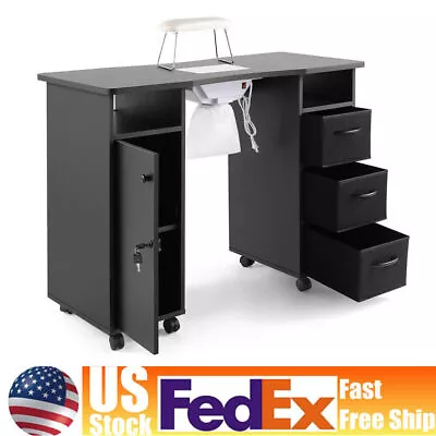 Manicure Nail Table Rolling Station Desk Spa Beauty Salon Equipment+Wrist PadgA • $190.08