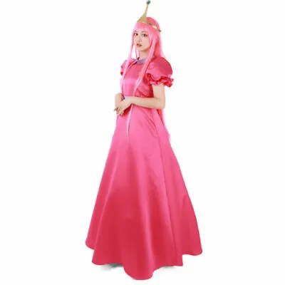 $69.90 • Buy Adventure Time Princess Bubblegum Cosplay Costume Dress With Crown #