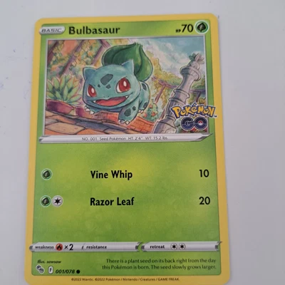$1.10 • Buy Pokémon TCG Bulbasaur Pokemon GO 001/078 Regular Common
