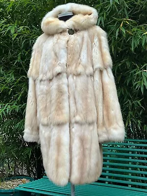 Genuine Golden Sable Fur Coat With Huge Hood By Zuki Furs M / L • £6500