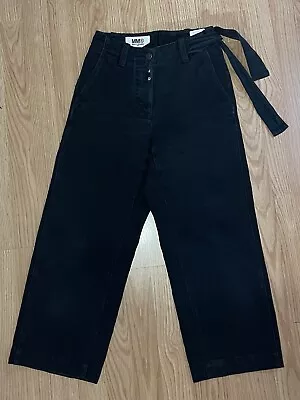 Maison Margiela MM6 Black Crop Jeans Denim Tie Waist Detail Size US 0 • $169